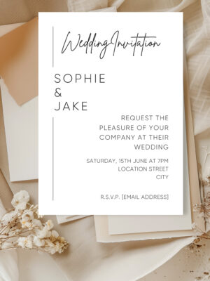 Wedding Invitation- Minimalist Theme