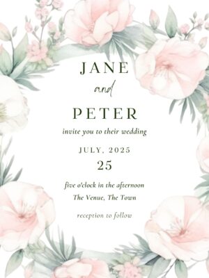 Floral Video Wedding Invitation