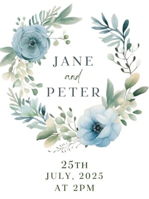 Pretty Wreath Video Wedding Invitation