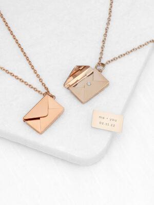 Secret Message Envelope Necklace Personalised